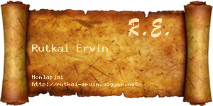 Rutkai Ervin névjegykártya